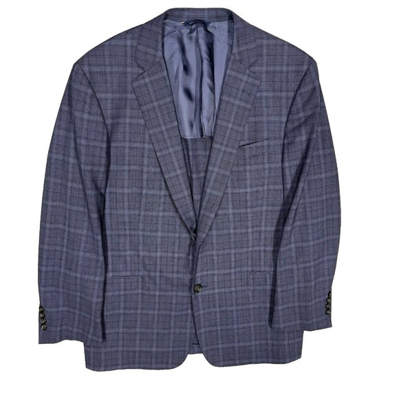 Brooks Brothers "BrooksCool" Blazer REDA Wool Sport Coat Glen Check Blue 44R - Picture 1 of 10